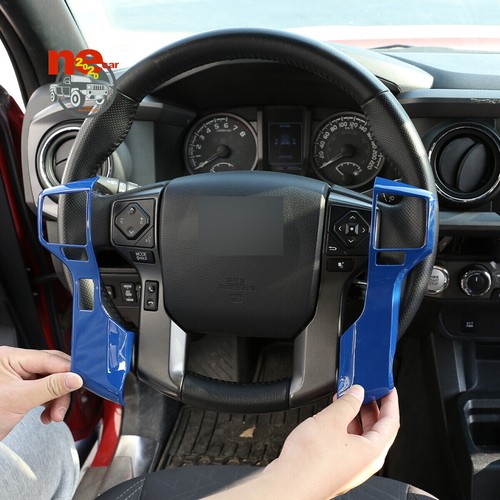 ABS Blue Button Steering Wheel Button Frame 5 Holes Trim For Toyot@ Tacoma 16-22 - Imagen 4 de 8