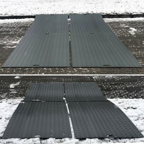 10 Stück Fahrplatten je 10 Tonnen LDPE Baustelle Bodenmatten Schwerlast Fahrwege - Bild 1 von 6