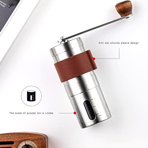 Manual Coffee Grinder Portable Hand Bean Grinder for Home Office Travel - Bild 8 von 9