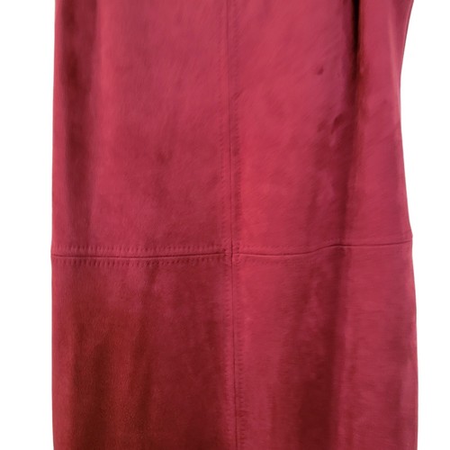 New Chelsea & Violet Women's Sz M Cabernet Straps Fringes Slim Suede Maxi Dress. - Picture 7 of 24
