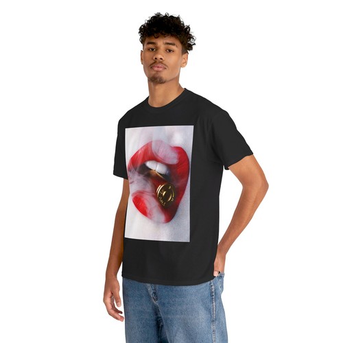 BULLET RED LIPS SMOKE TEE TSHIRT ART GIFT MEN WOMEN FASHION STREET WEAR SHIRT - Picture 21 of 22