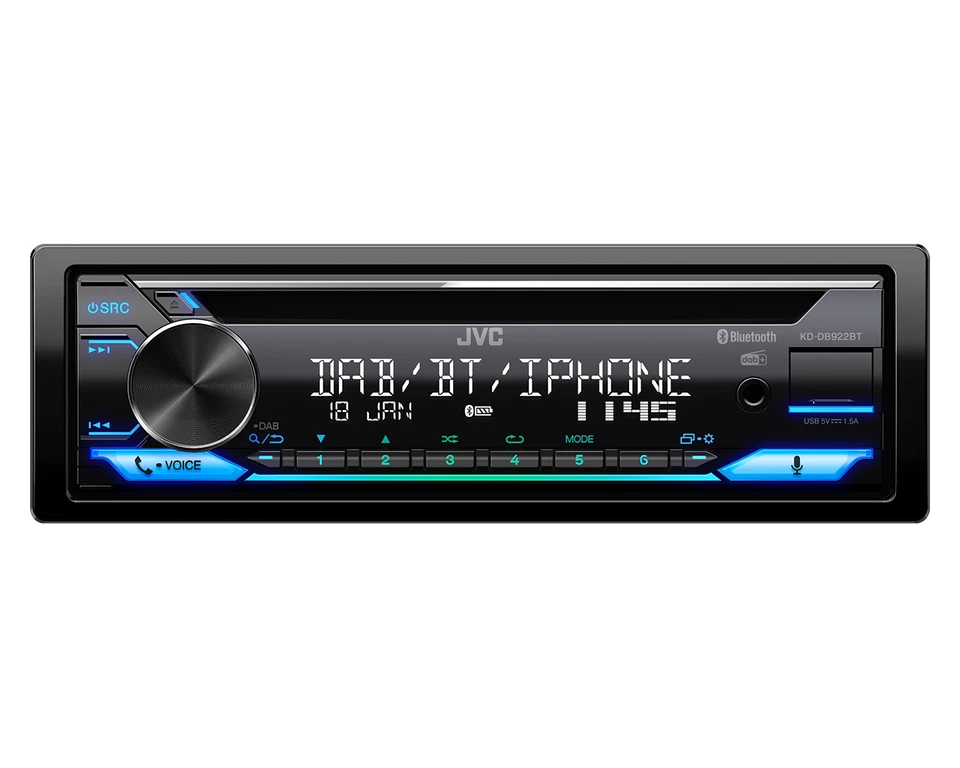 JVC KD-DB922BT mit DAB+ Antenne Autoradio Bluetooth 1-DIN für Android iOS iPhone - Bild 4 von 4