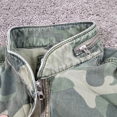 Abercrombie & Fitch Jacket Womens Large L Green Camo Field Military Full Zip - Picture 3 of 13
