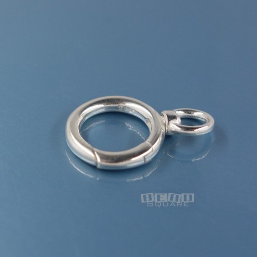 Sterling Silver 13.5mm Round Donut Clip On Clasp Connector w/Swivel Ring #33258 - Picture 3 of 5