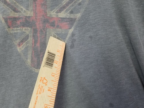 T-Shirt Lucky Brand Triumph Motorcycles Grigio Uomo Taglia Xl Distressed - Foto 5 di 11