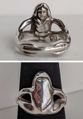 James Yesberger Sterling Silver Frog And The Prince Ring 8.1g Sz6 Extremely Rare