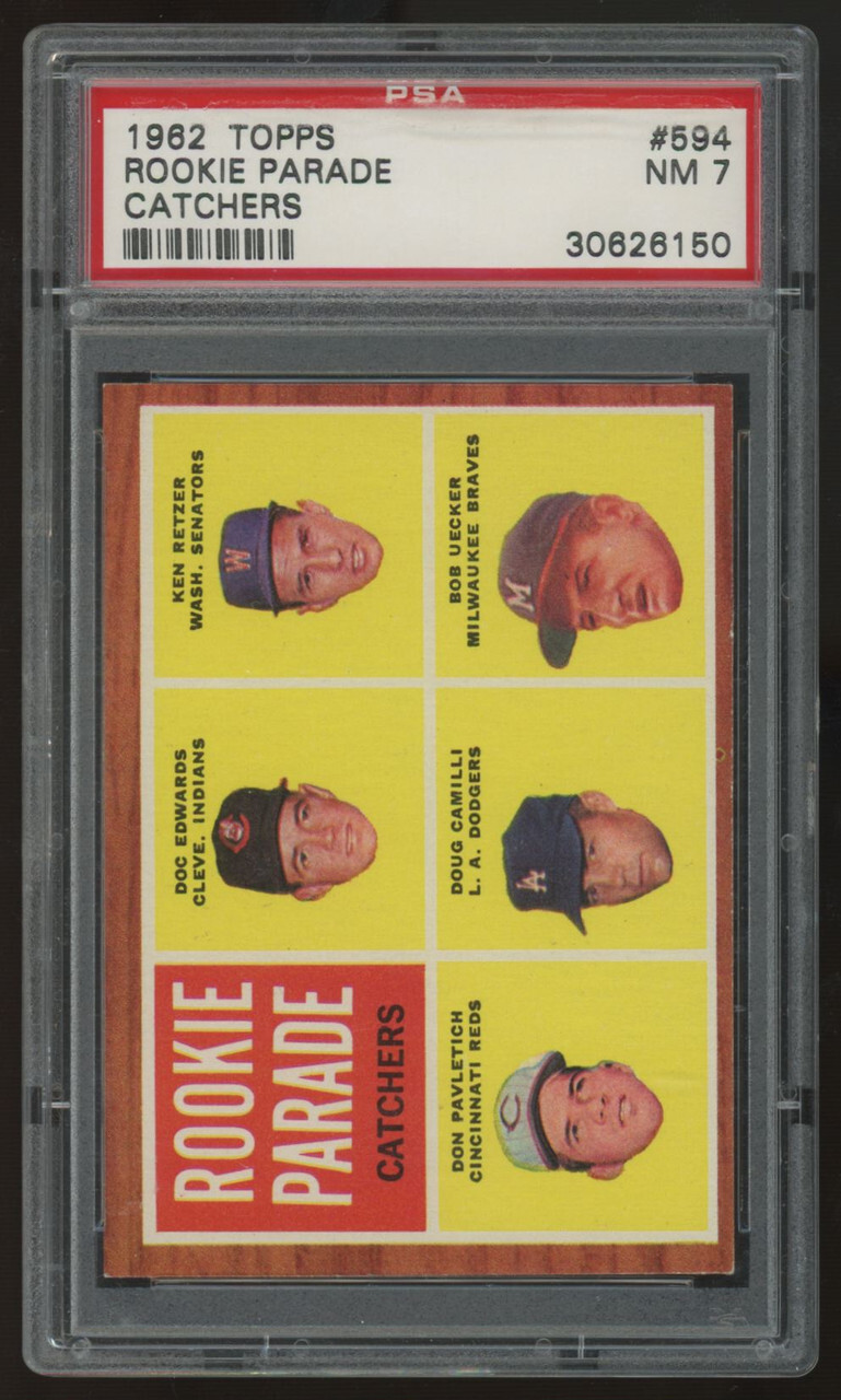 1962 Topps Rookie Parade Bob Uecker RC #594 PSA 7