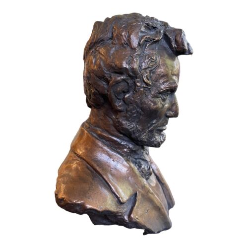Escultura firmada vintage del busto del presidente Abraham Lincoln 1994 - Imagen 4 de 13