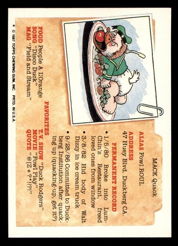1987 Topps Garbage Pail Kids GPK Series 7 B #256b Monte Carlo NM/MT - Bild 2 von 2