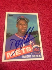 Doc Gooden Autographed 1985 Large Baseball Card New York Mets Superstar Pitcher