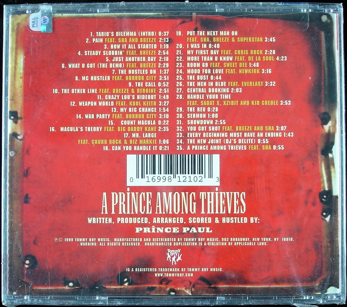 米2LP Prince Paul A Prince Among Thieves (Yellow Red Vinyl) TB12101  Boy 未開封 /00520 Amazon.co.jp: A Prince Among Thieves (Orange & Yellow