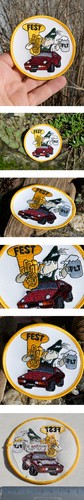 VINTAGE AUTOMOTIVE CLUB AUFNÄHER / ABZEICHEN # PC AMERICA PORSCHE FEST STUTTGART FLT - Bild 2 von 2