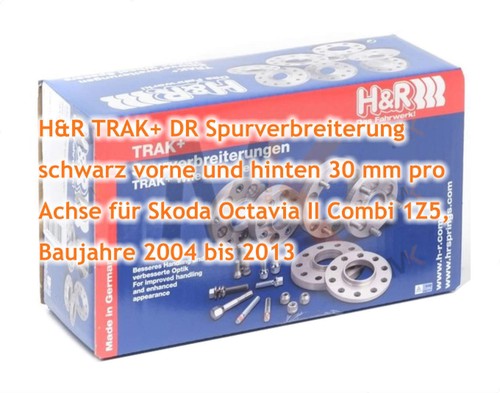 Placas de carril H&R negras VA & HA 30mm para Skoda Octavia II Combi 1Z5 2004-13 - Imagen 3 de 4