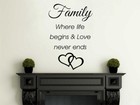 Wall Quote "Family Where life..." Homely Sticker Modern Transfer PVC Decal Decor