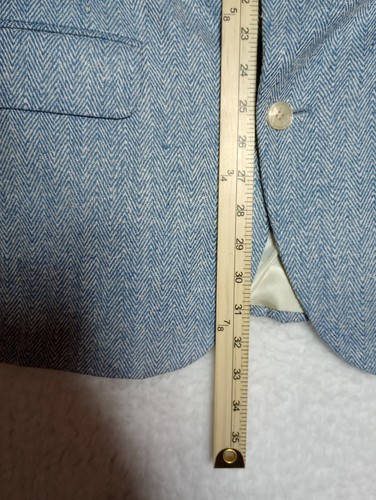 VTG BACHRACH 100% Silk Men's Sport Coat Blazer Jacket Sz 40 Herringbone USA NEW - Picture 9 of 14