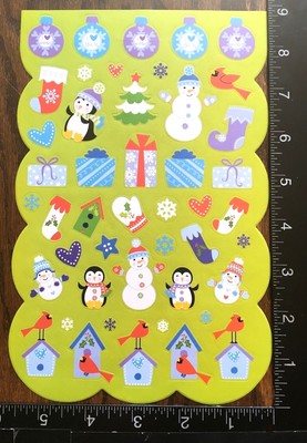 CHRISTMAS BEARS ONE SHEET BEAUTIFUL STATIONARY STICKERS #INVIERNO7