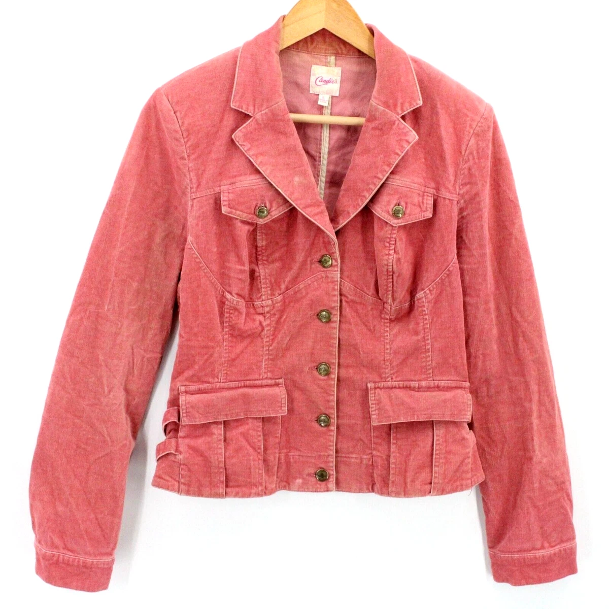 Womens pink corduroy jacket top