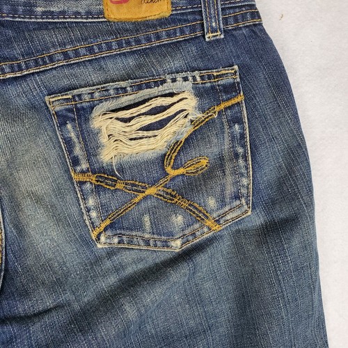 BKE Denim Womens Solid Blue Straight Cut Distressed Jeans Size 27 - Picture 9 of 10