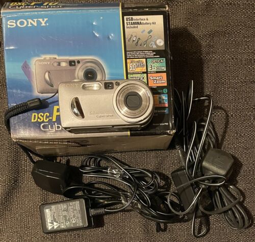 Sony Cyber-Shot DSC-P10 5 Megapixel Digital Camera 2x Chargers Needs Battery