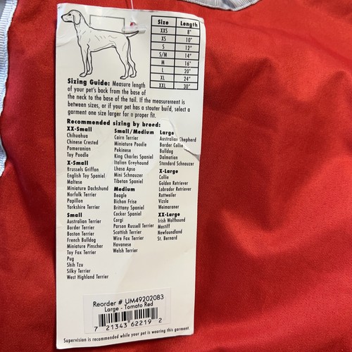 Zack & Zoey Dogs Noreaster Blanket Coat Jacket Red Reflective Fleece Large NWT - Picture 2 of 7