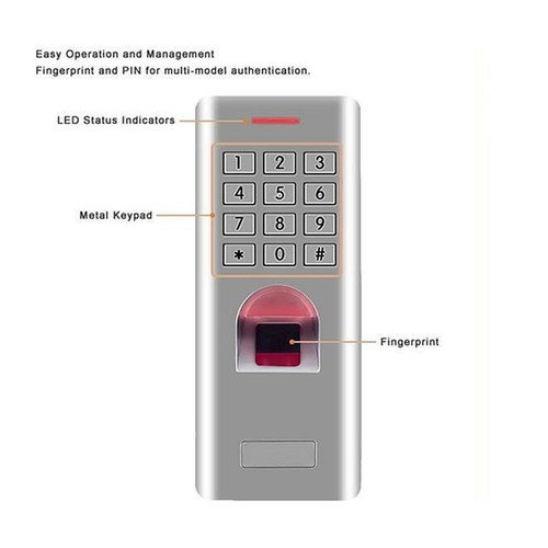 Fingerabdruck Zutrittskontroller Codeschloss Türöffner Fingerprint Passwort IP66 - Bild 11 von 12