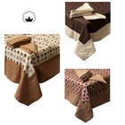 7 Piece - Pure Cotton 6 Seaters Oblong Table Cloth 150 x 230cm + 6 Napkins