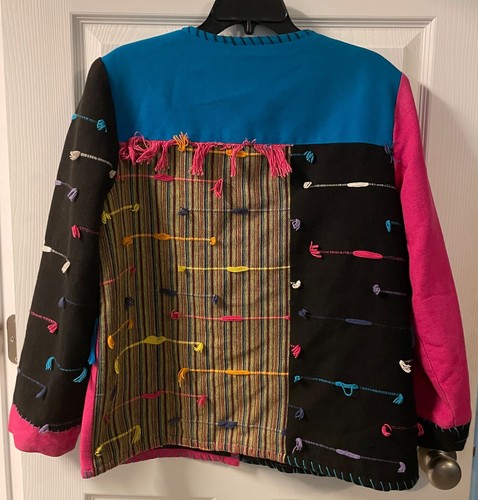 Vintage Indigo Moon Knit Button Sweater Ladies Small S Whimsy Castle Moon Stars - Picture 6 of 6