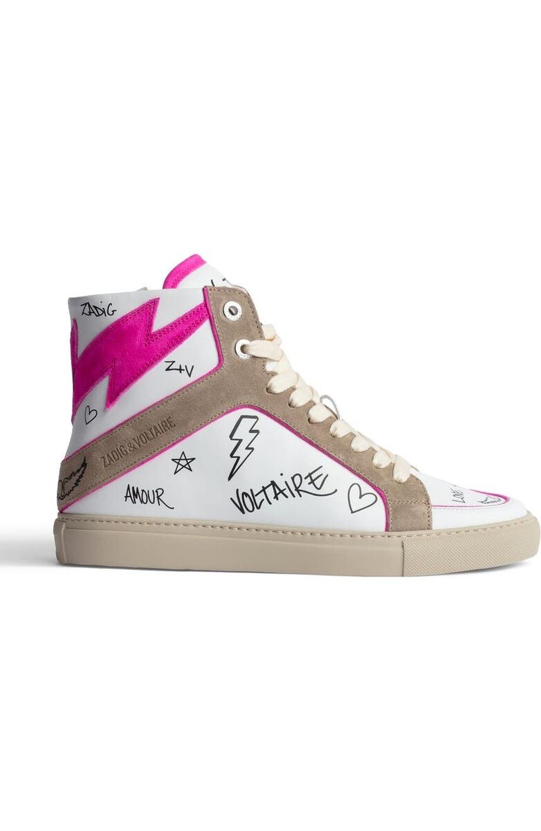 Zadig & Voltaire High Flash Sneaker High Top Leather Size 8 Zadig & Voltaire High Flash Sneaker High Top Leather Size 8
