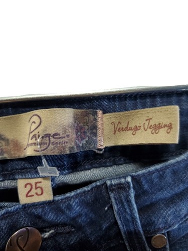 PAIGE VINTAGE DENIM VERDUGO JEFGING BLUE SKINNY JOGGERS PANTS JEANS SIZE 25 - Picture 2 of 13