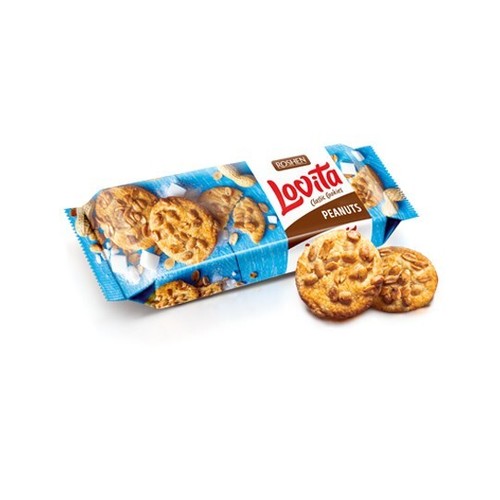 Ukrainian Sweets ROSHEN Classic Cookies "Lovita" Dark Cocoa, Cocoa, Peanuts 150g - Picture 4 of 7