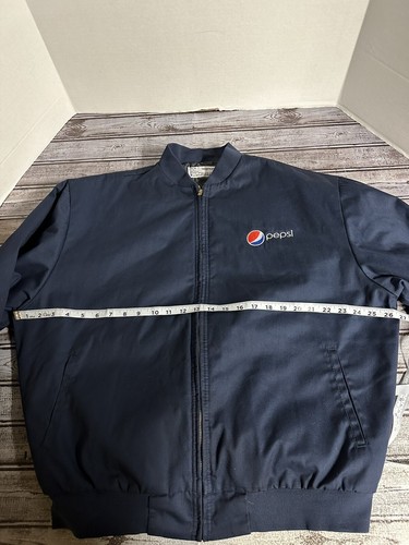 Vintage Pepsi Aramark Jacket Navy Canvas Unisex Size 1XLR - Picture 10 of 12