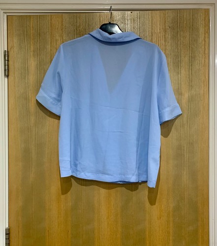 Mango MNG Woman Top Shirt US 8 Eu L Light Blue - Picture 2 of 3