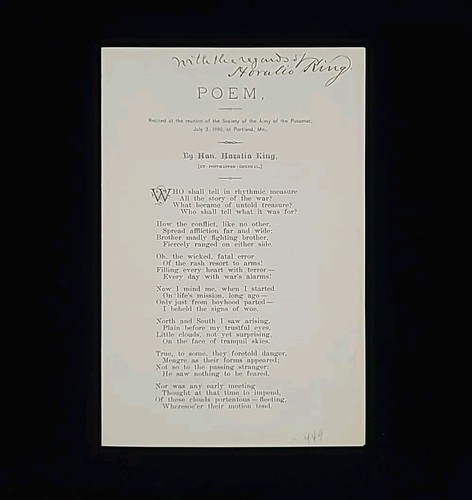 United States Postmaster General Horatio King Signed PMG Autograph Poem US Army - Picture 4 of 24