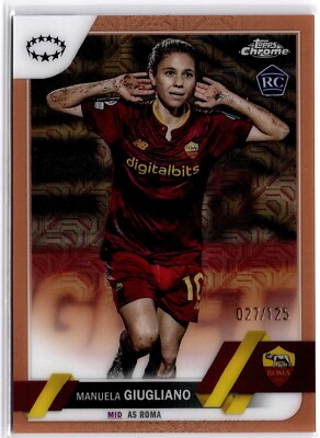 Manuela Giugliano 2022-23 Topps Chrome Women's Rose Gold Refractor #45 #027/125
