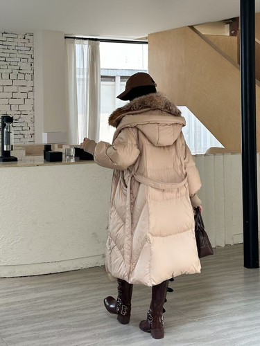 Thickened Warm Hooded Long Goose Down Jacket Women's Fox Fur Collar Coats Parka - Bild 16 von 28