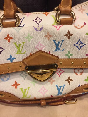 AUTHENTIC LOUIS VUITTON RITA WHITE MULTI COLOR MONOGRAM LV