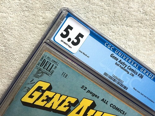 Gene Autry Comics #36 cgc 5.5 off-white pgs Dell Feb 1950 Photocovers front/rear - Bild 3 von 11