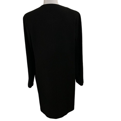 IMAN Womens 2 Piece Black Faux Fur Vest Coat Size M Long Sleeve Vintage 90s - Picture 6 of 22