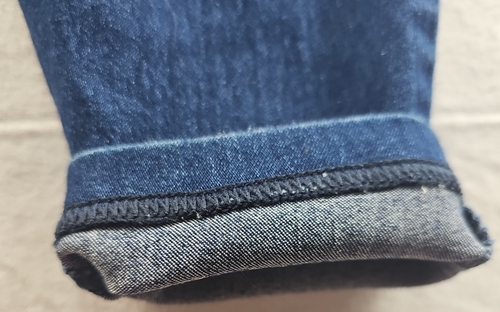 Hue Women's Size S Dark Blue Denim Knit Skinny Leggings Mock Front Pockets - Picture 11 of 11