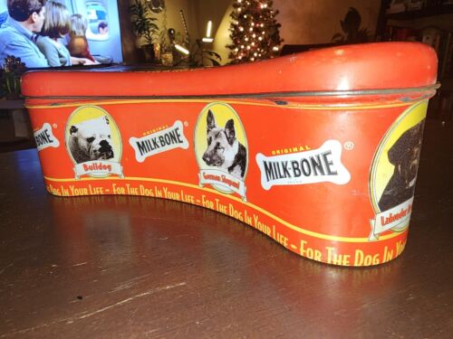 HTF raro anni 90 a forma di osso TIN edizione limitata conservazione biscotti per cani - Foto 3 di 5