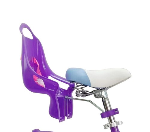 PURPLE 16" Girl's Bike Hand Brake Training Wheel Doll Carrier Bell Basket - Picture 2 of 4