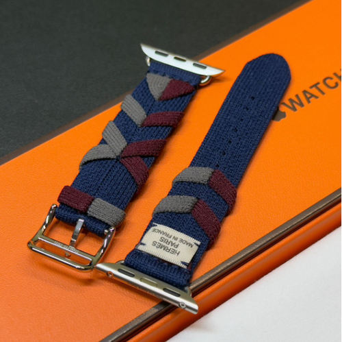 Unused HERMES Apple Watch Single Tour Band Belt Bridon Navy Japan [New] - 第 3/9 張圖片