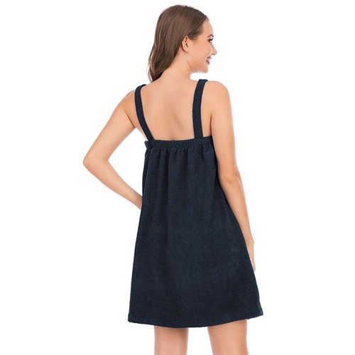 Women's Terry Cloth Towel Wrap Tank After Shower Dress Bath Spa Cozy Shower Robe - Picture 52 of 73