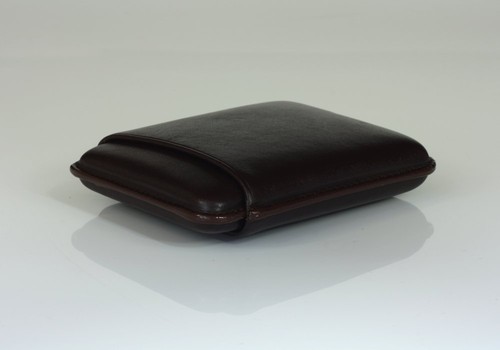MARTIN WESS BROWN SMOOTH GOATSKIN / COWHIDE LEATHER CIGARILLO CIGAR CASE *NEW* - Picture 3 of 4