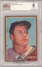 Mickey Mantle 1962 Topps Baseball Card #200 BVG 6 Excellent-Mint