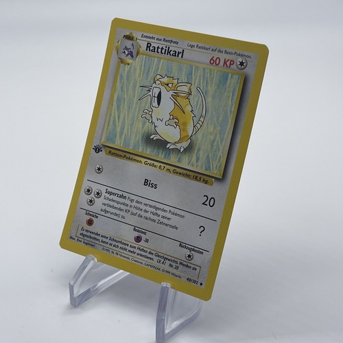 1st Edition Raticate (Rattikarl) 40/102 - NM - German WotC Base Set Pokemon Card - Picture 12 of 12