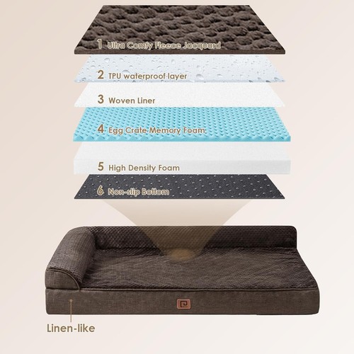 Large Water-Resistant Dog Bed with Washable Cover - Orthopedic Support, 36x27x6 - Picture 7 of 11
