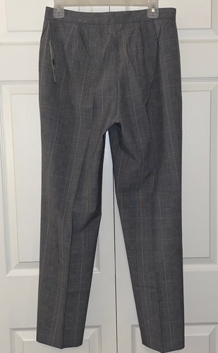 NWT Apt 9 Petite Career Pants Womens Size 8P Black Windowpane Plaid 8 Flat Front - Bild 2 von 11