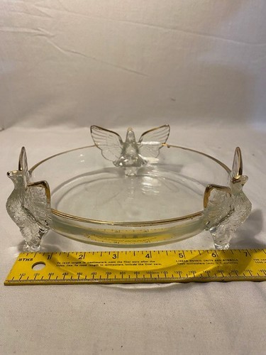 3 Adler Glas Schale mit 22k Goldrand - Bild 4 von 7