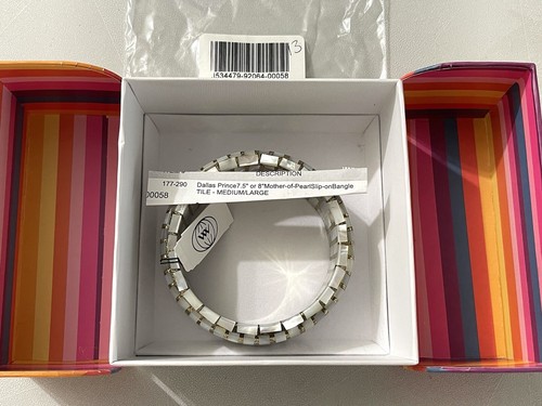 Dallas Prince 6.5" Mother of Pearl Slip on Bangle Tile Bracelet Brand New In Box - Picture 7 of 7